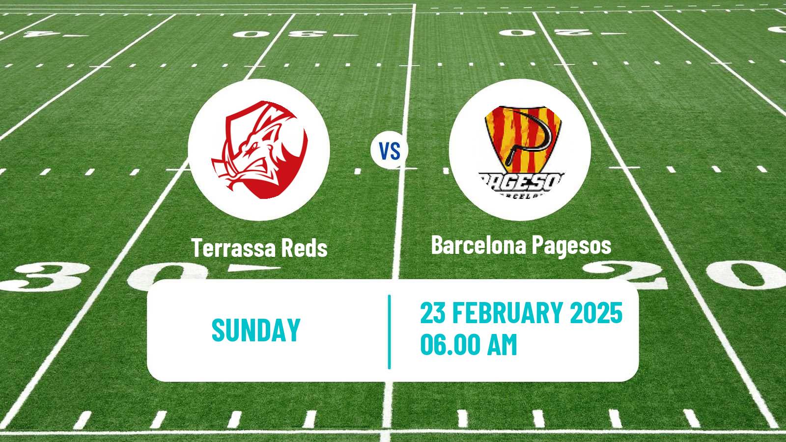 American football Spanish LNFA Serie A Terrassa Reds - Barcelona Pagesos