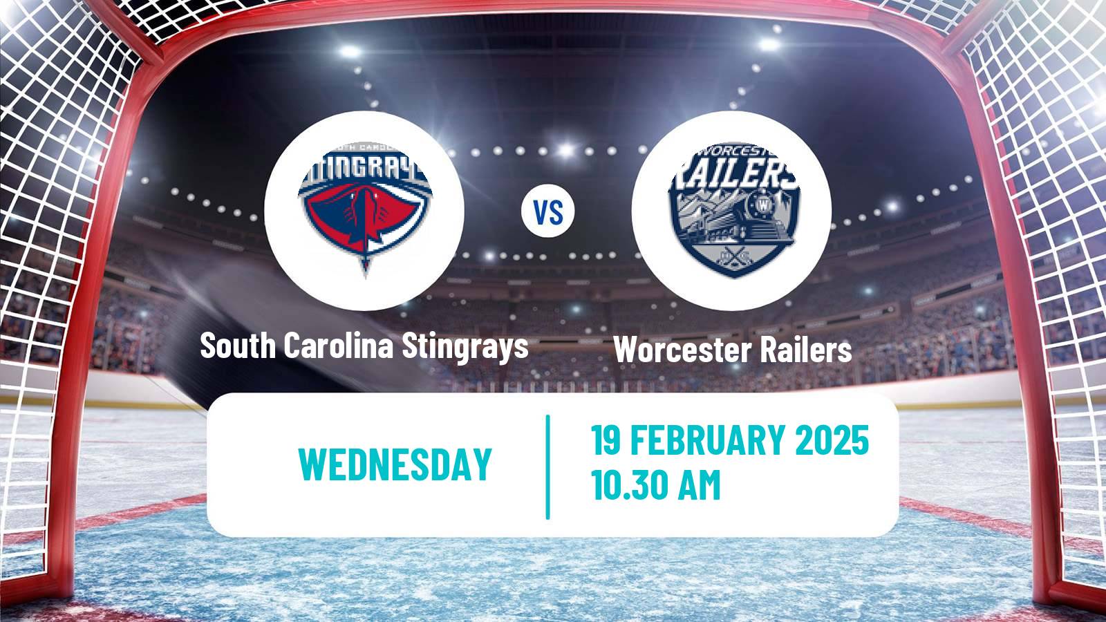 Hockey ECHL South Carolina Stingrays - Worcester Railers