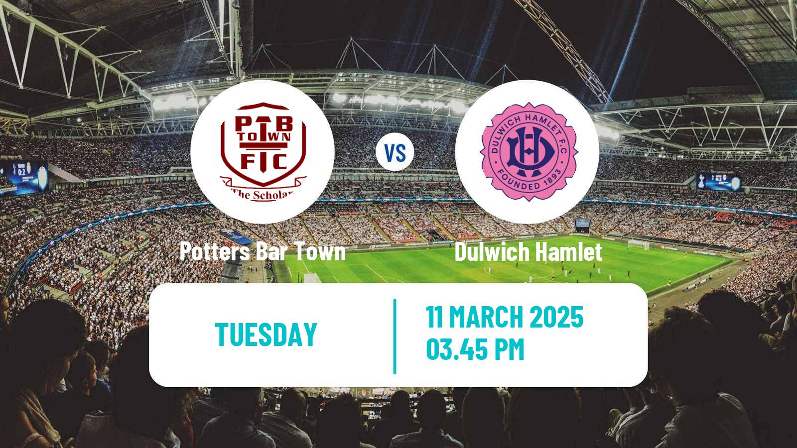 Soccer English Isthmian League Premier Division Potters Bar Town - Dulwich Hamlet