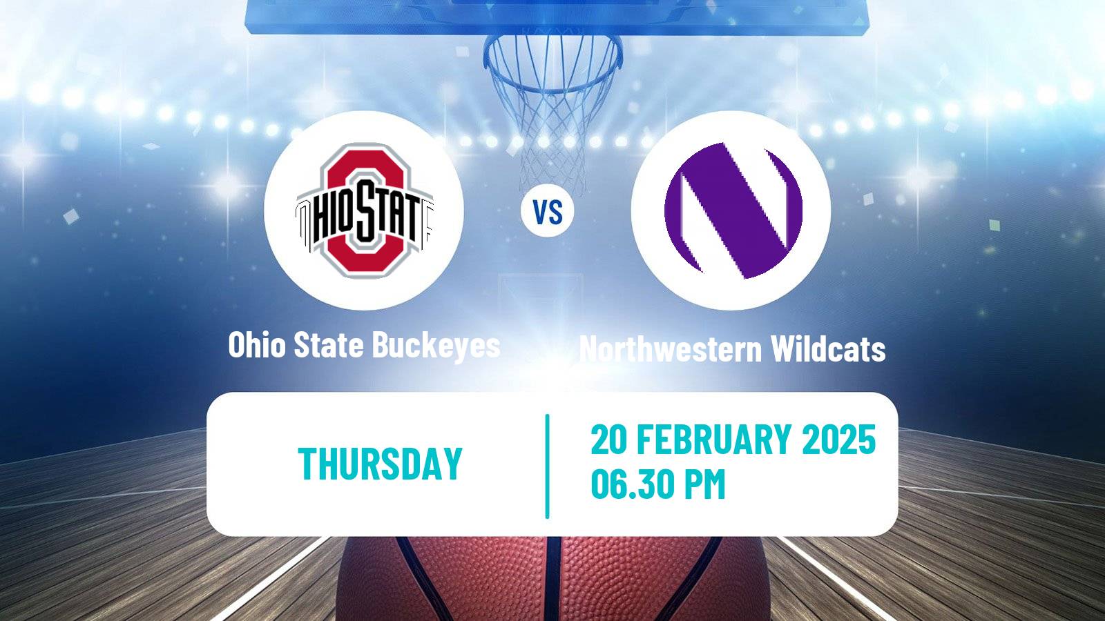 Basketball NCAA College Basketball Ohio State Buckeyes - Northwestern Wildcats