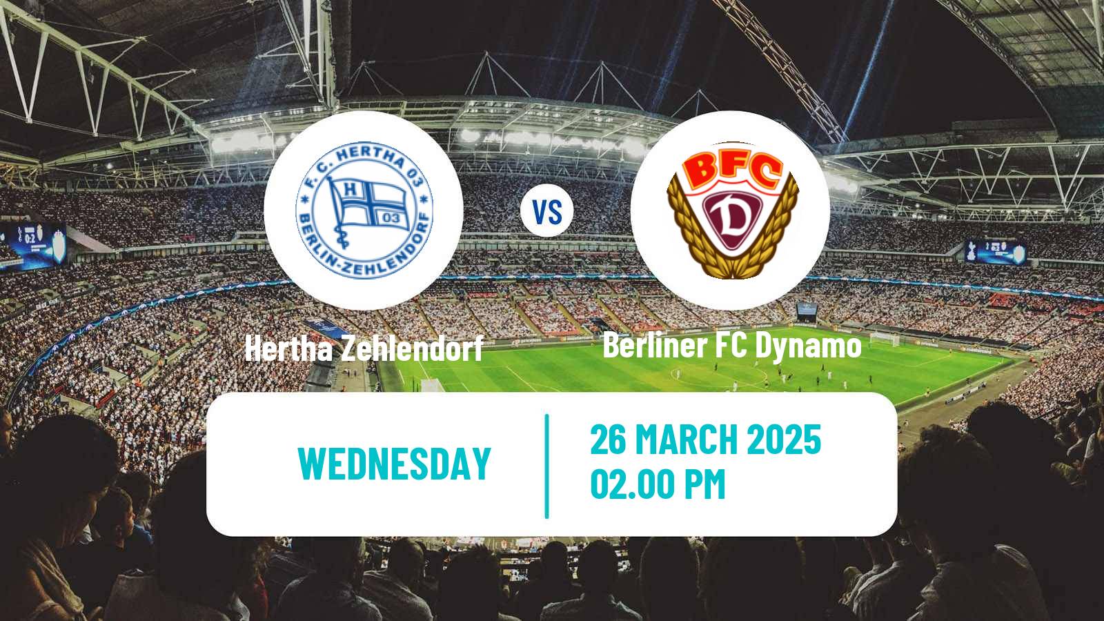 Soccer German Regionalliga Nordost Hertha Zehlendorf - Berliner FC Dynamo