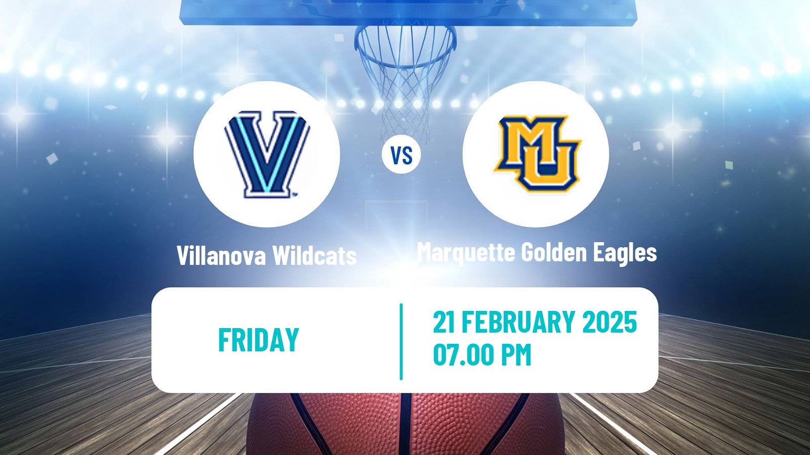 Basketball NCAA College Basketball Villanova Wildcats - Marquette Golden Eagles