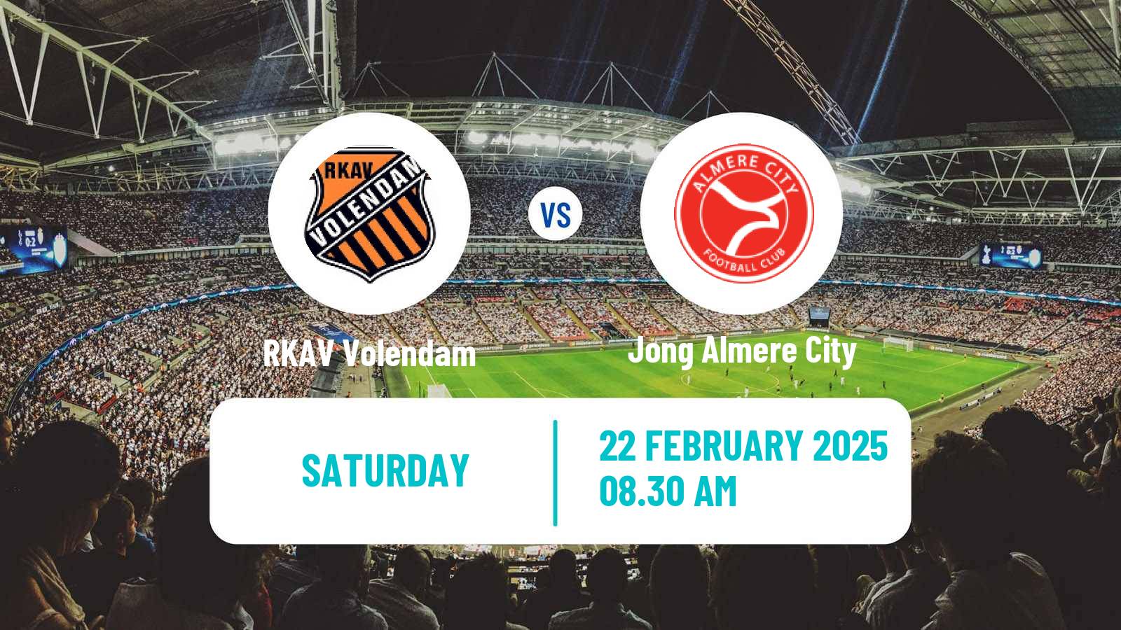 Soccer Dutch Tweede Divisie RKAV Volendam - Jong Almere City