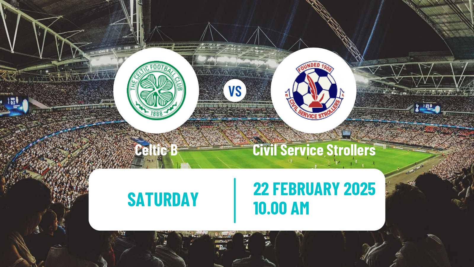 Soccer Scottish Lowland League Celtic B - Civil Service Strollers