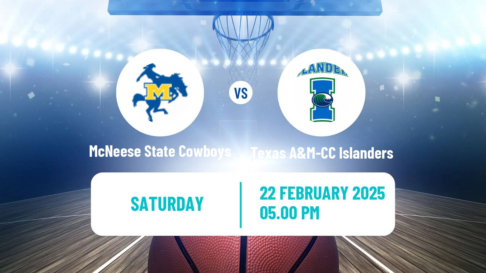 Basketball NCAA College Basketball McNeese State Cowboys - Texas A&M-CC Islanders