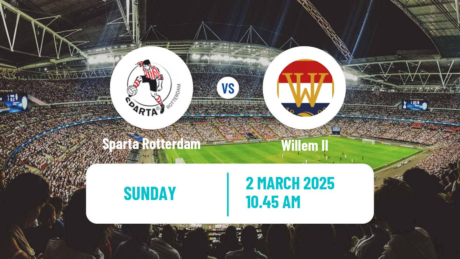 Soccer Dutch Eredivisie Sparta Rotterdam - Willem II