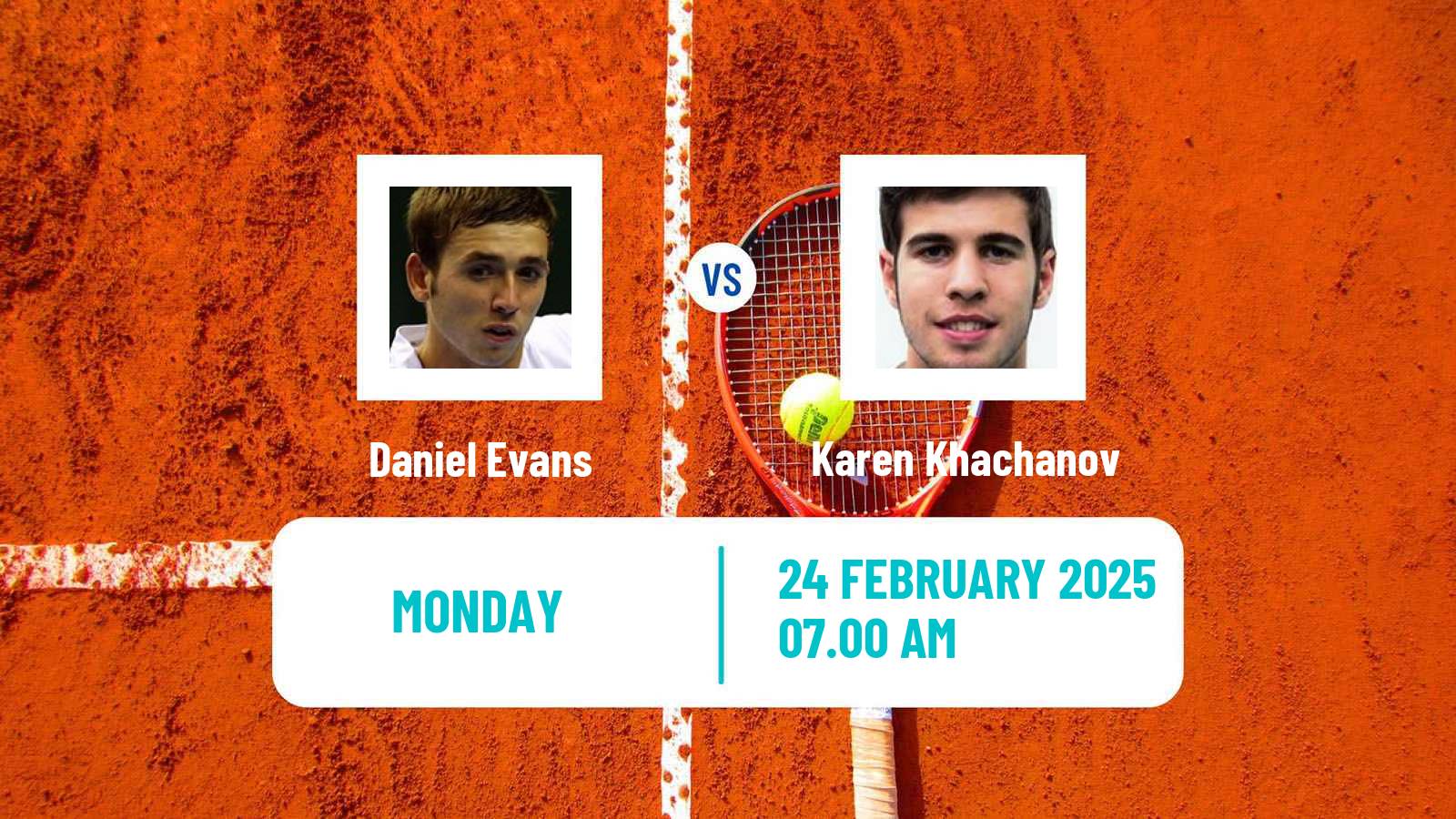 Tennis ATP Dubai Daniel Evans - Karen Khachanov