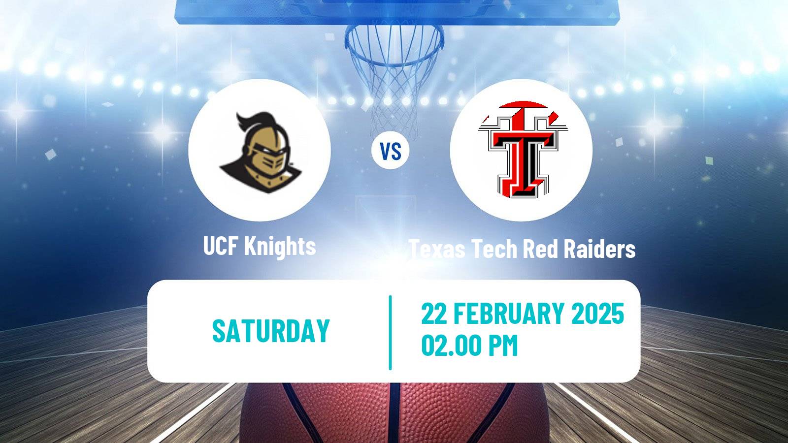 Basketball NCAA College Basketball Women UCF Knights - Texas Tech Red Raiders