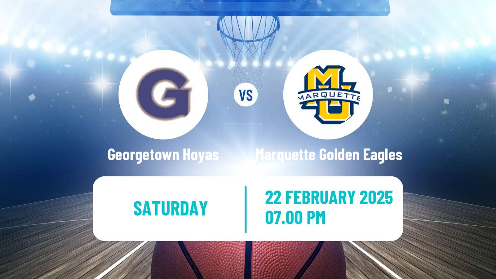 Basketball NCAA College Basketball Women Georgetown Hoyas - Marquette Golden Eagles