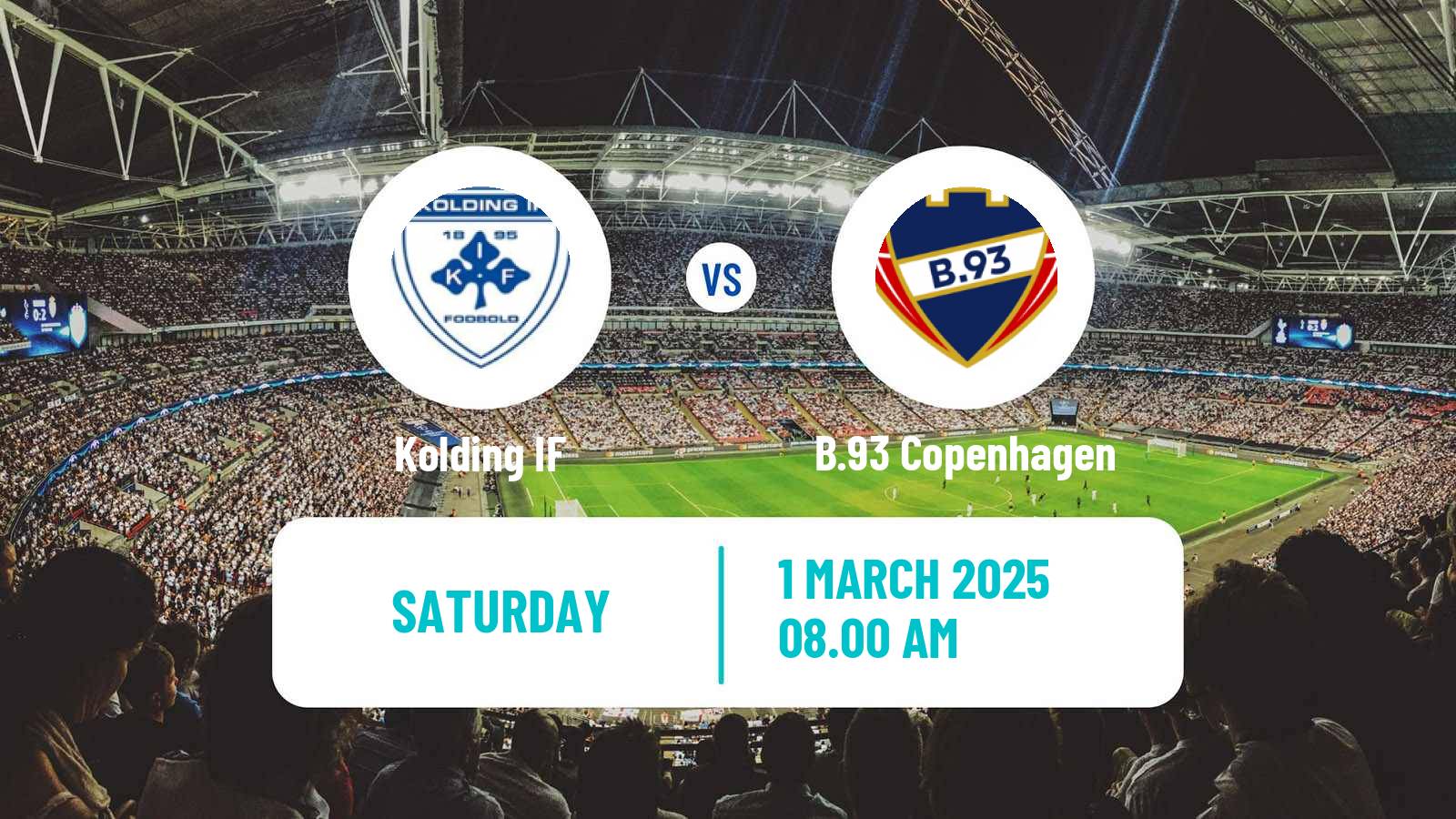 Soccer Danish 1 Division Kolding IF - B.93 Copenhagen