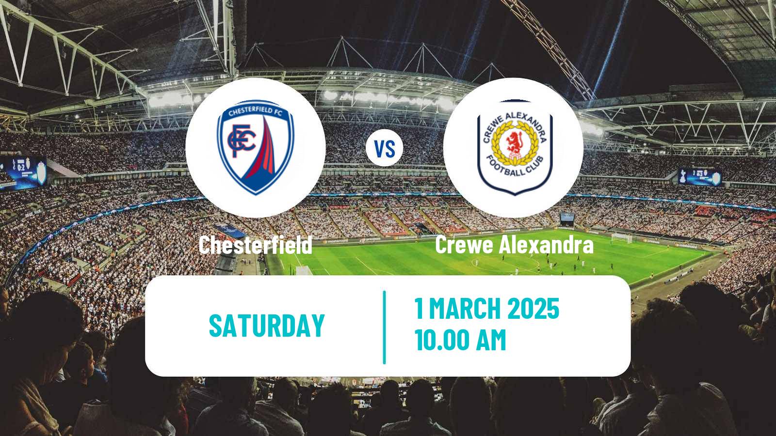 Soccer English League Two Chesterfield - Crewe Alexandra