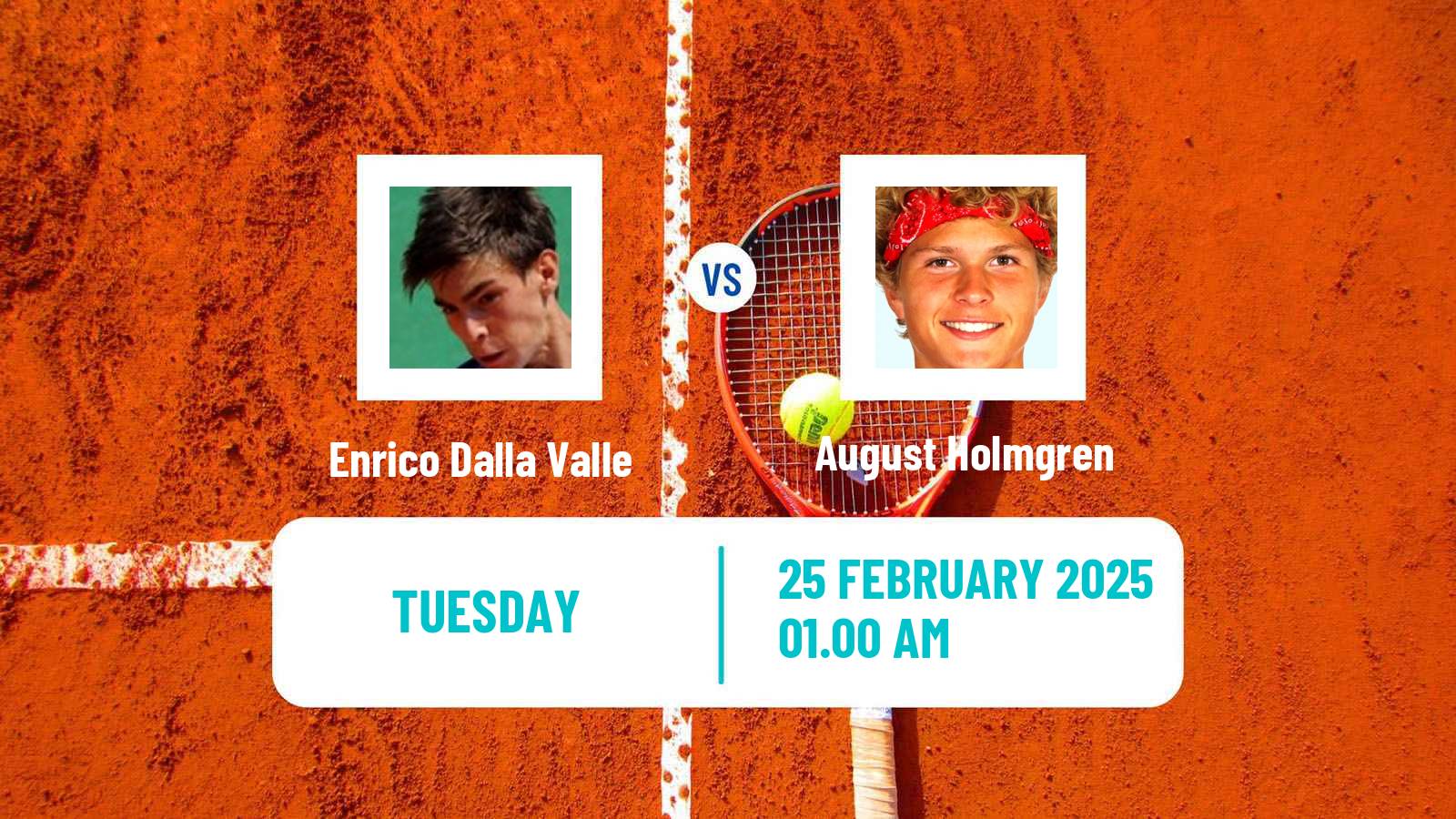 Tennis Bengaluru Challenger Men Enrico Dalla Valle - August Holmgren