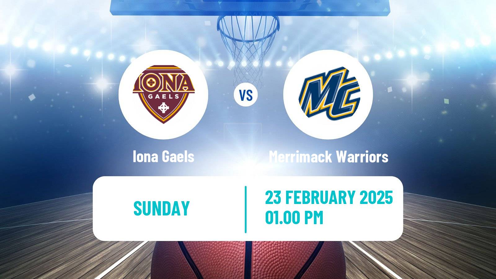 Basketball NCAA College Basketball Iona Gaels - Merrimack Warriors