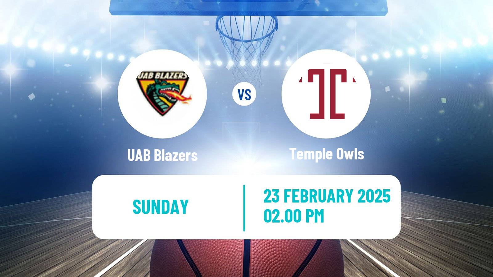 Basketball NCAA College Basketball UAB Blazers - Temple Owls