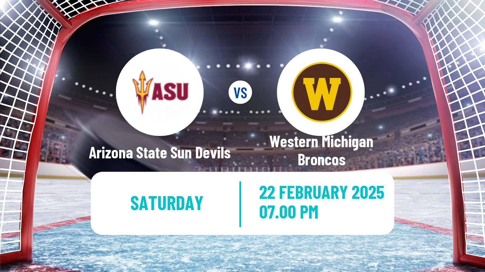 Hockey NCAA Hockey Arizona State Sun Devils - Western Michigan Broncos