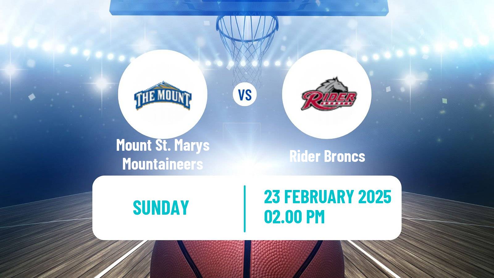 Basketball NCAA College Basketball Mount St. Marys Mountaineers - Rider Broncs