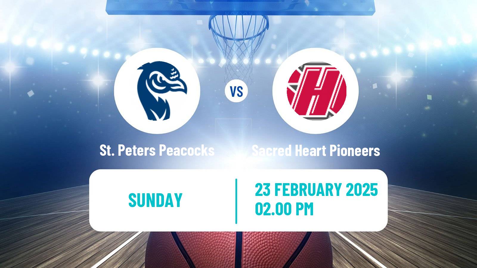 Basketball NCAA College Basketball St. Peters Peacocks - Sacred Heart Pioneers