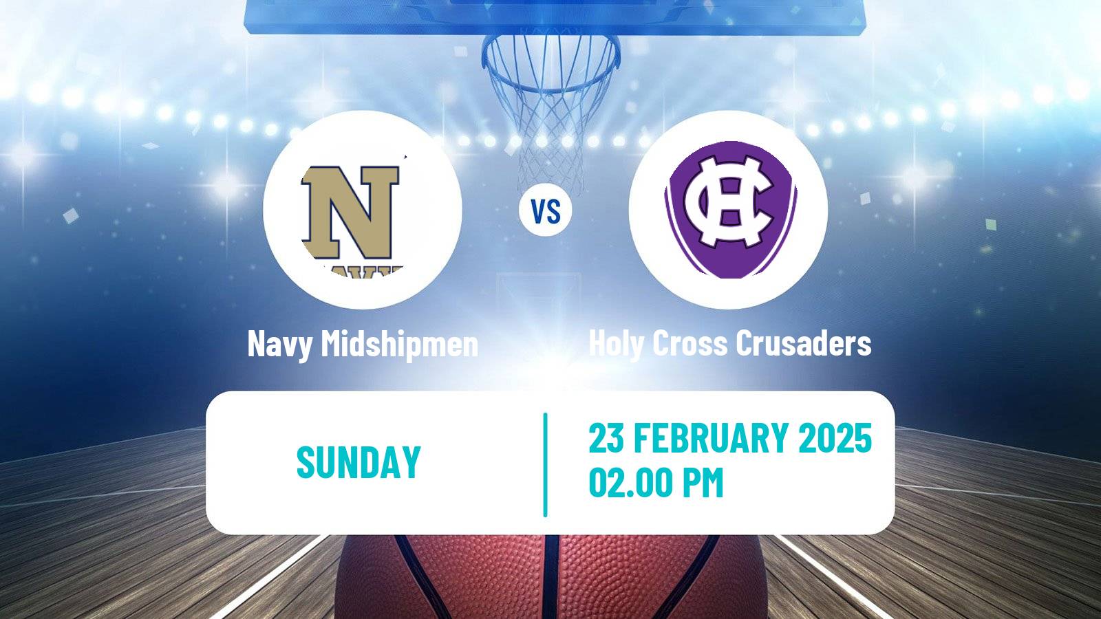 Basketball NCAA College Basketball Navy Midshipmen - Holy Cross Crusaders