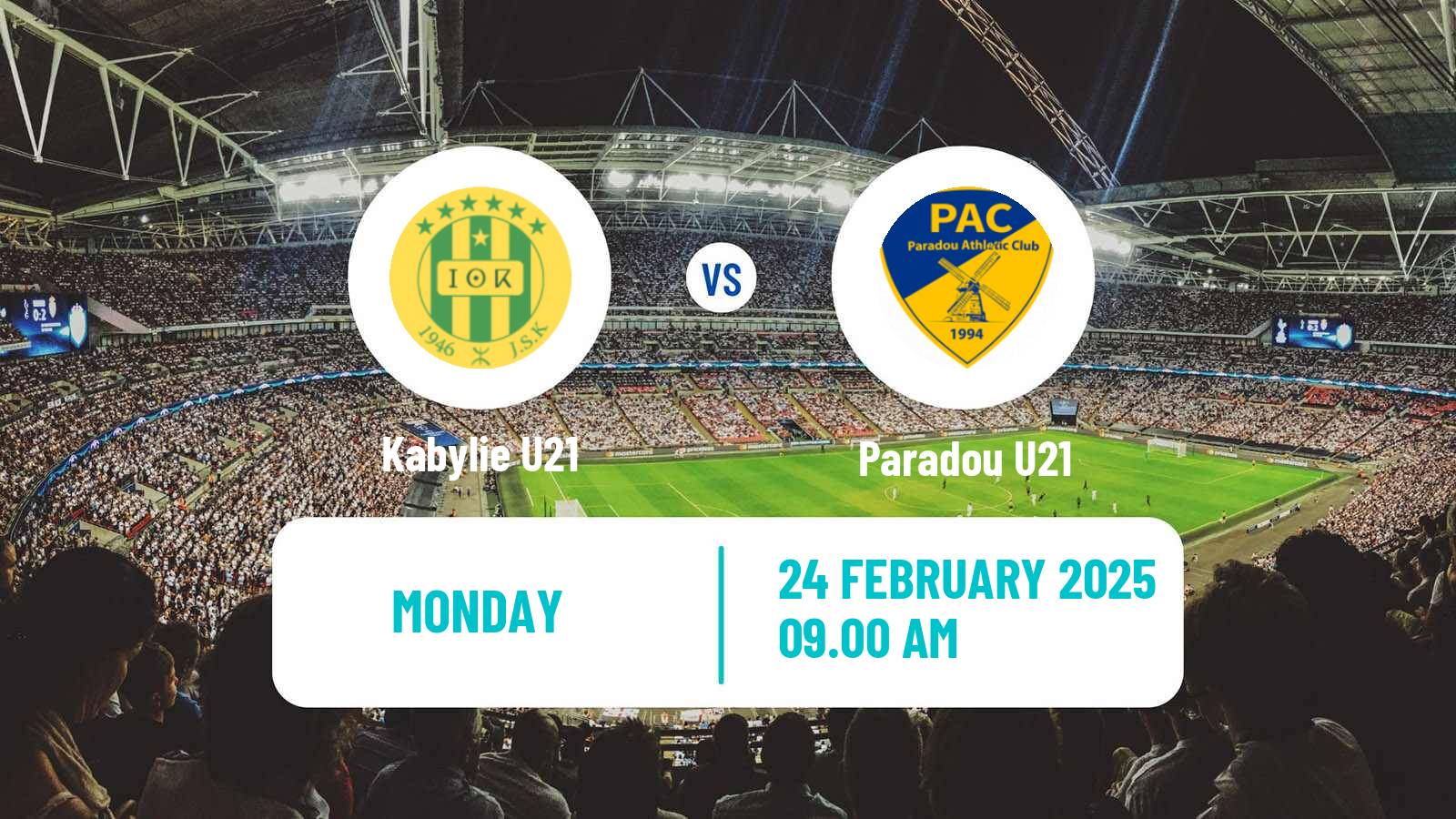 Football Algerian Ligue U21 Kabylie U21 - Paradou U21