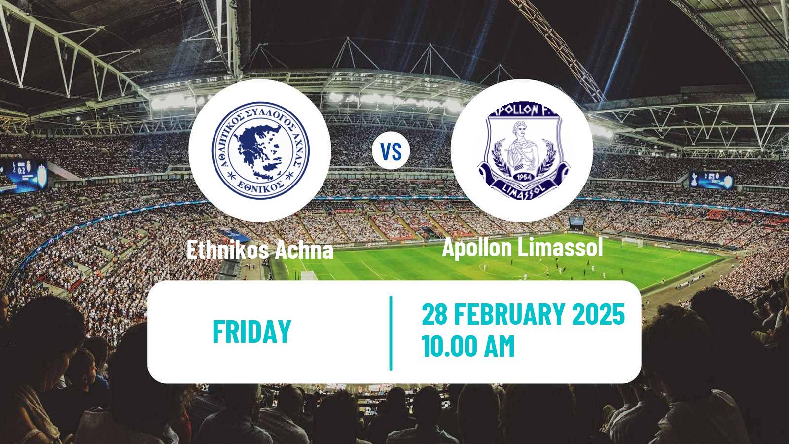 Soccer Cypriot First Division Ethnikos Achna - Apollon Limassol