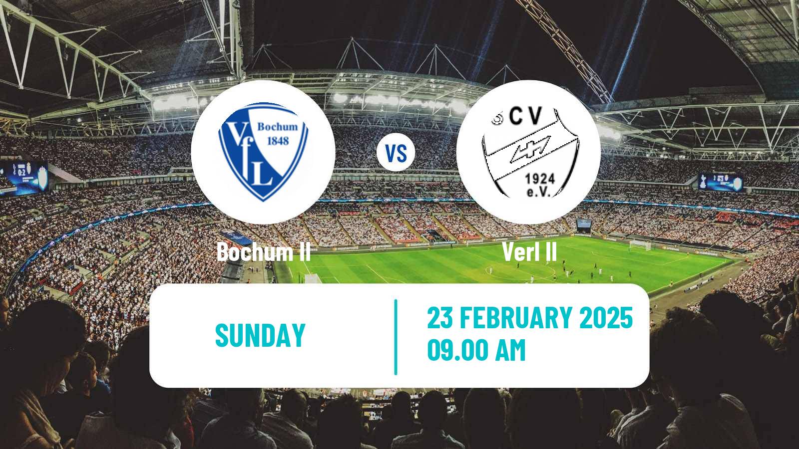 Soccer German Oberliga Westfalen Bochum II - Verl II