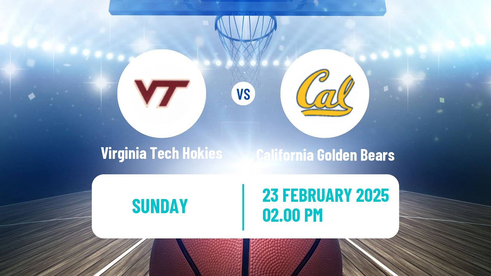 Basketball NCAA College Basketball Women Virginia Tech Hokies - California Golden Bears