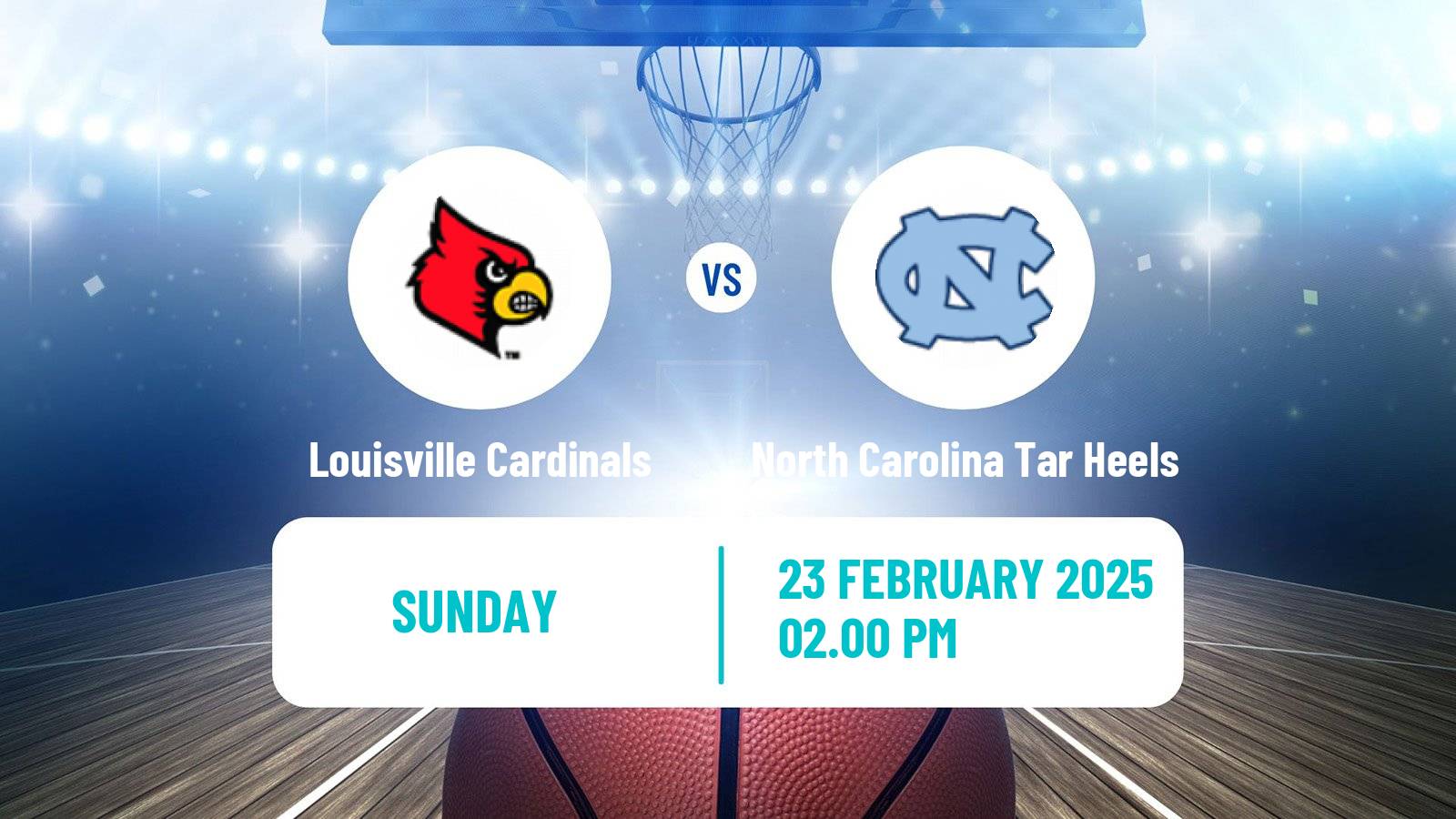 Basketball NCAA College Basketball Women Louisville Cardinals - North Carolina Tar Heels
