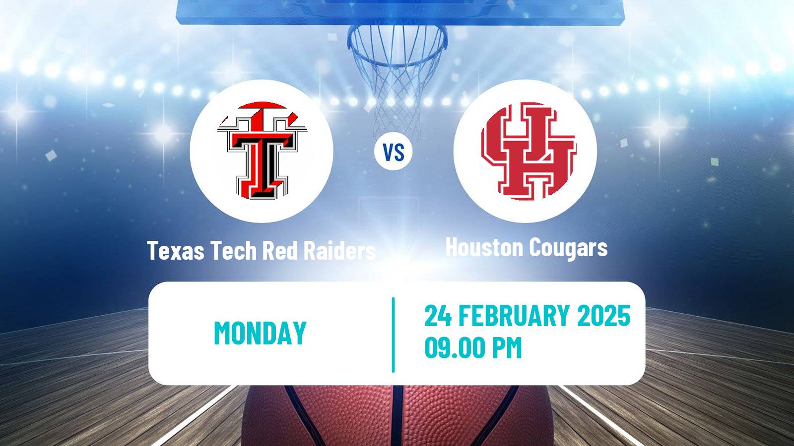 Basketball NCAA College Basketball Texas Tech Red Raiders - Houston Cougars