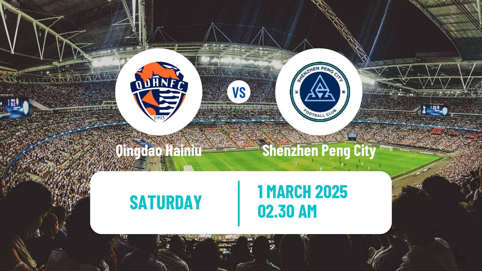 Soccer Chinese Super League Qingdao Hainiu - Shenzhen Peng City