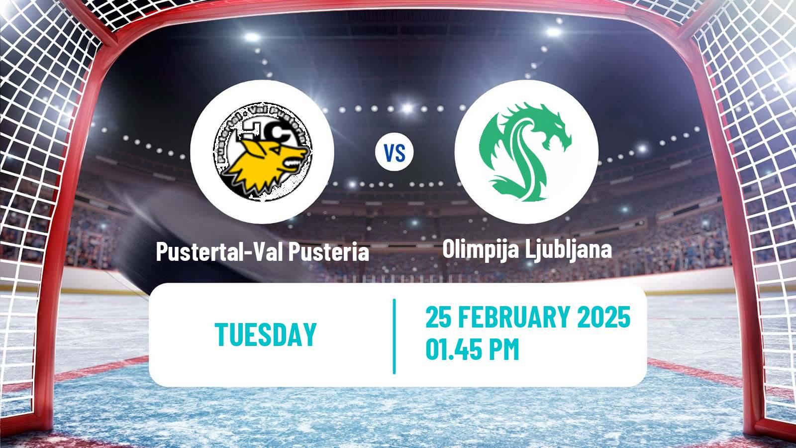 Hockey Austrian Ice Hockey League Pustertal-Val Pusteria - Olimpija Ljubljana