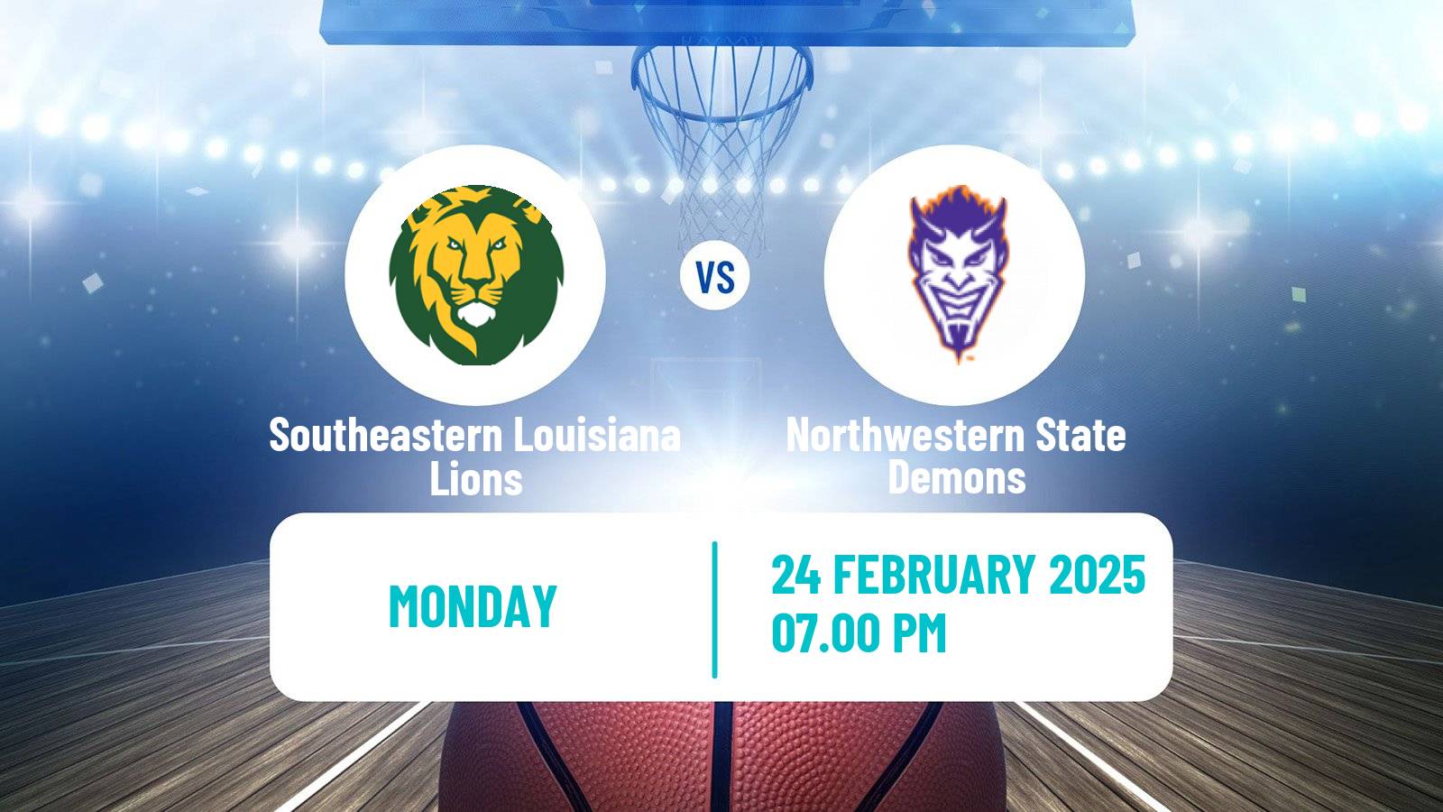 Basketball NCAA College Basketball Southeastern Louisiana Lions - Northwestern State Demons