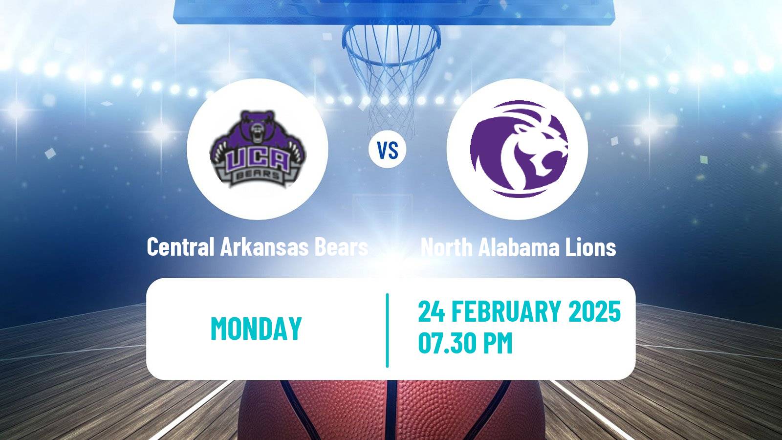 Basketball NCAA College Basketball Central Arkansas Bears - North Alabama Lions
