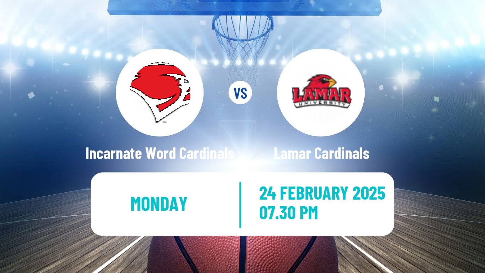 Basketball NCAA College Basketball Incarnate Word Cardinals - Lamar Cardinals