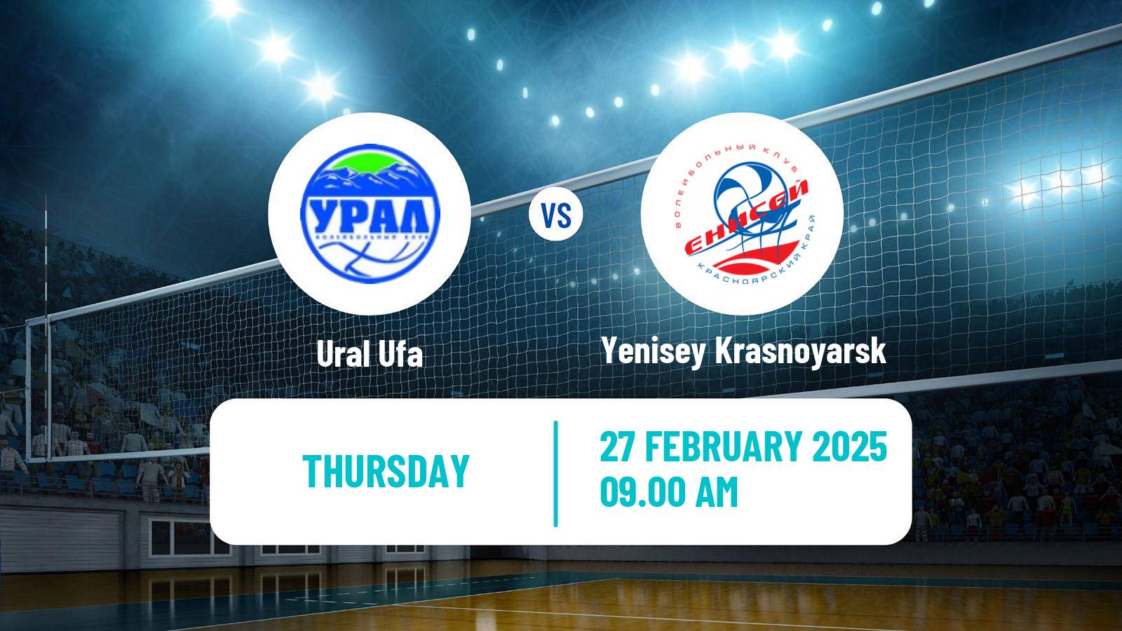 Volleyball Russian Super League Volleyball Ural Ufa - Yenisey Krasnoyarsk