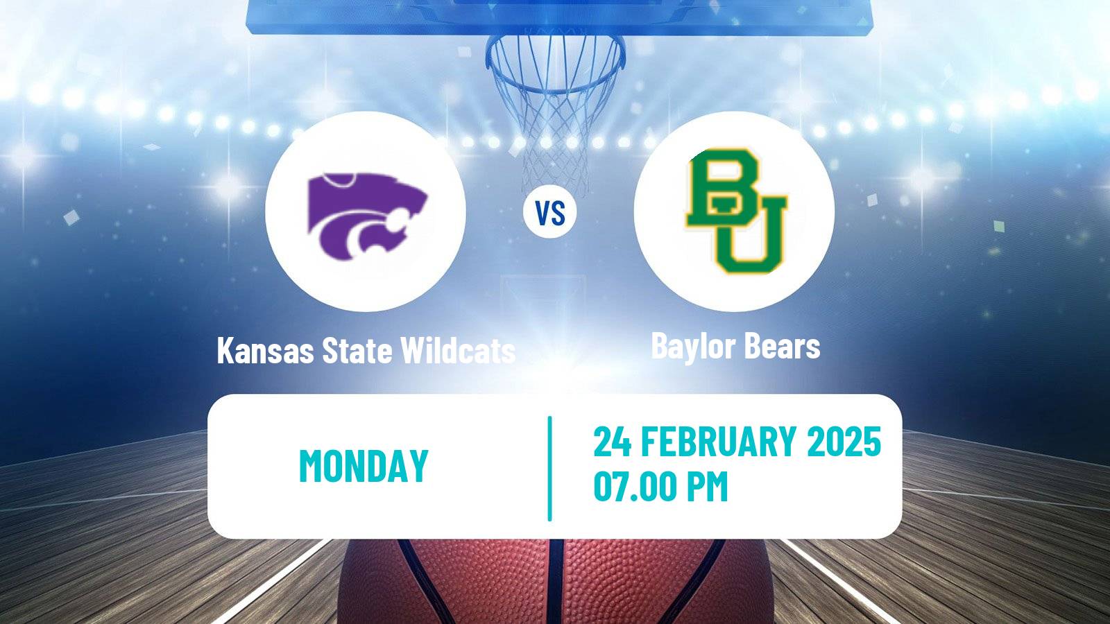 Basketball NCAA College Basketball Women Kansas State Wildcats - Baylor Bears