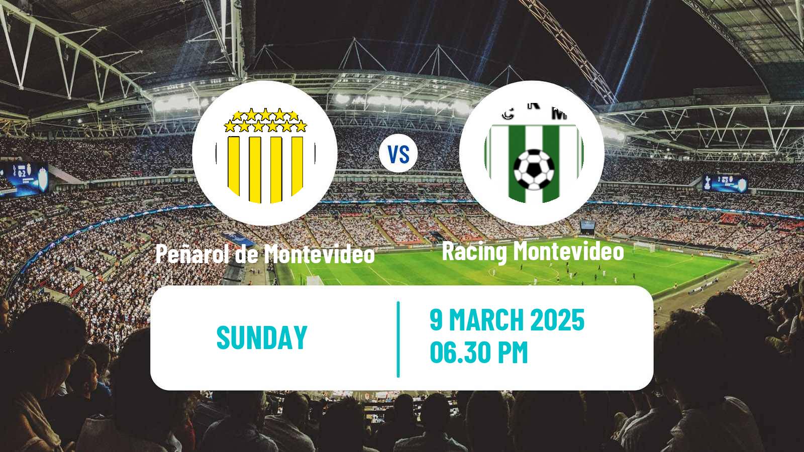 Soccer Uruguayan Primera Division Peñarol de Montevideo - Racing Montevideo