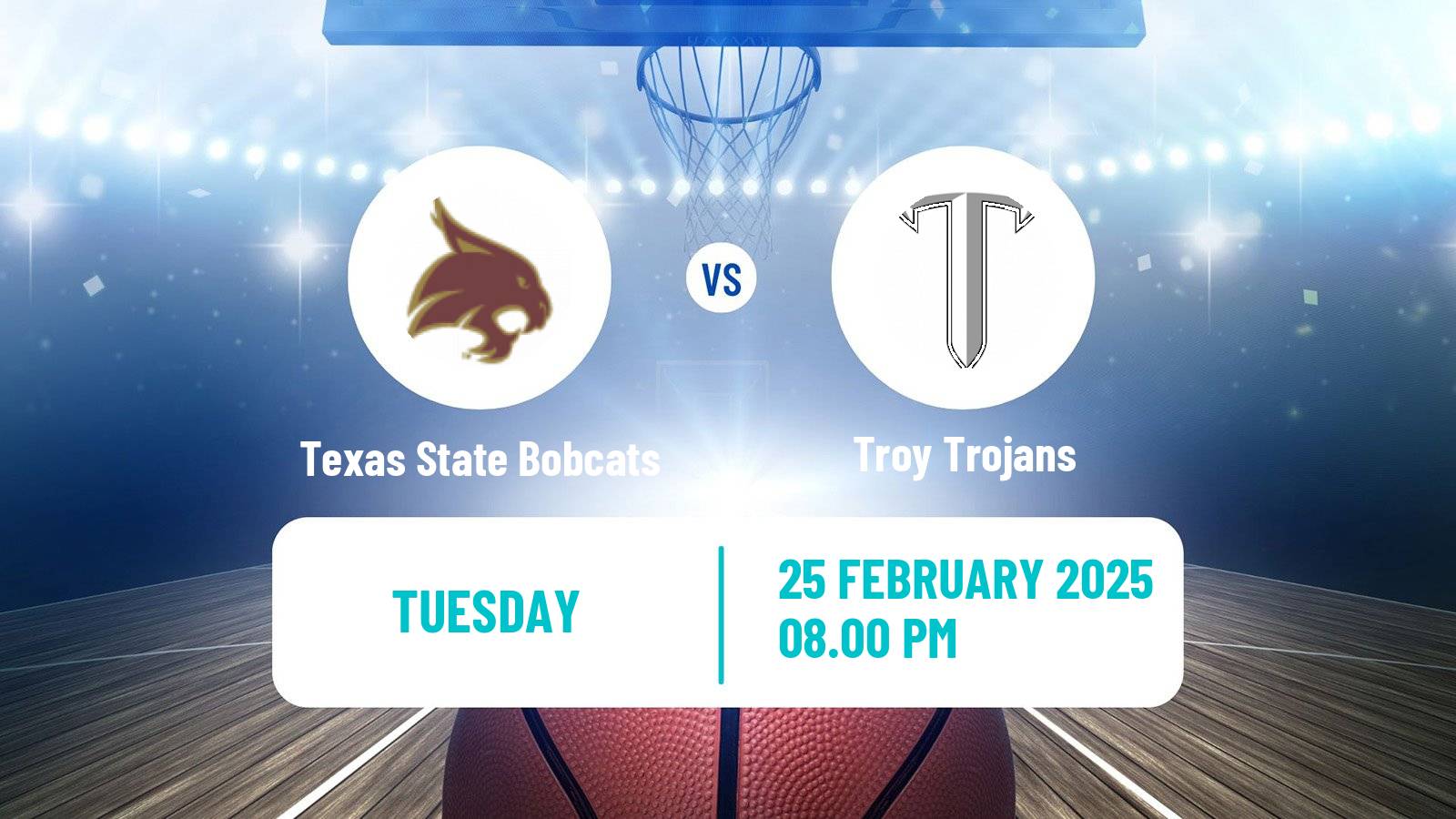 Basketball NCAA College Basketball Texas State Bobcats - Troy Trojans