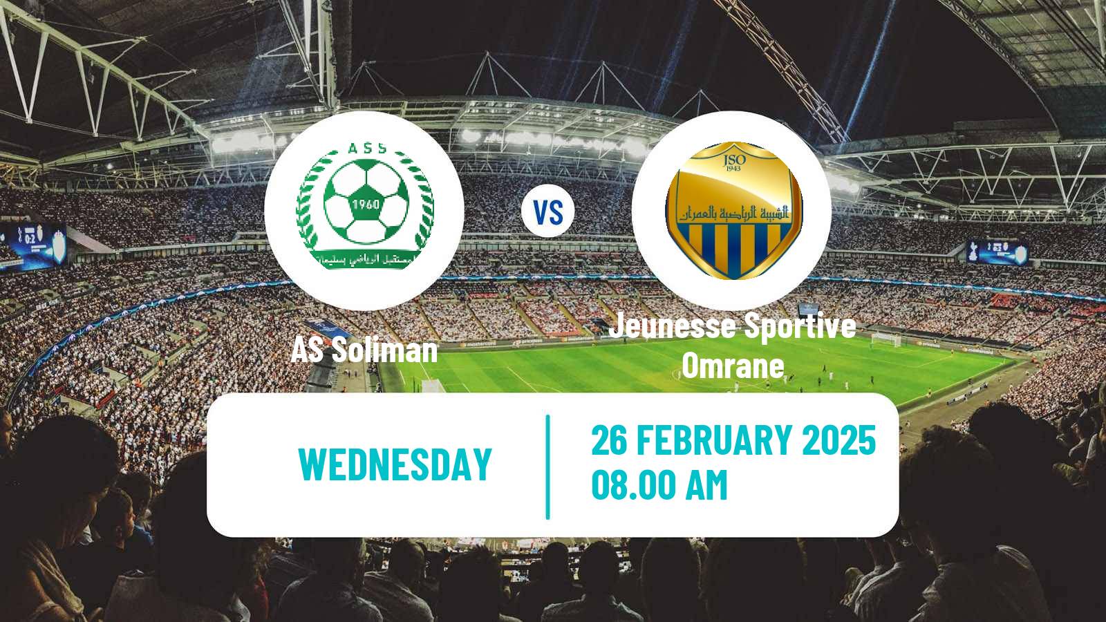 Soccer Tunisian Ligue Professionnelle 1 Soliman - Jeunesse Sportive Omrane