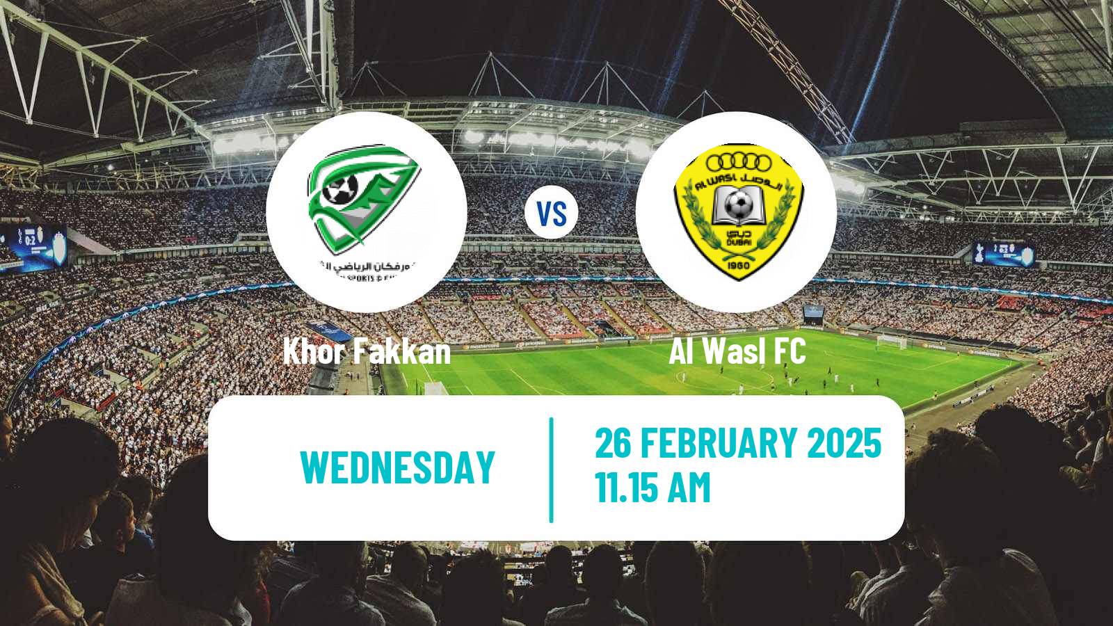 Soccer UAE Football League Khor Fakkan - Al Wasl