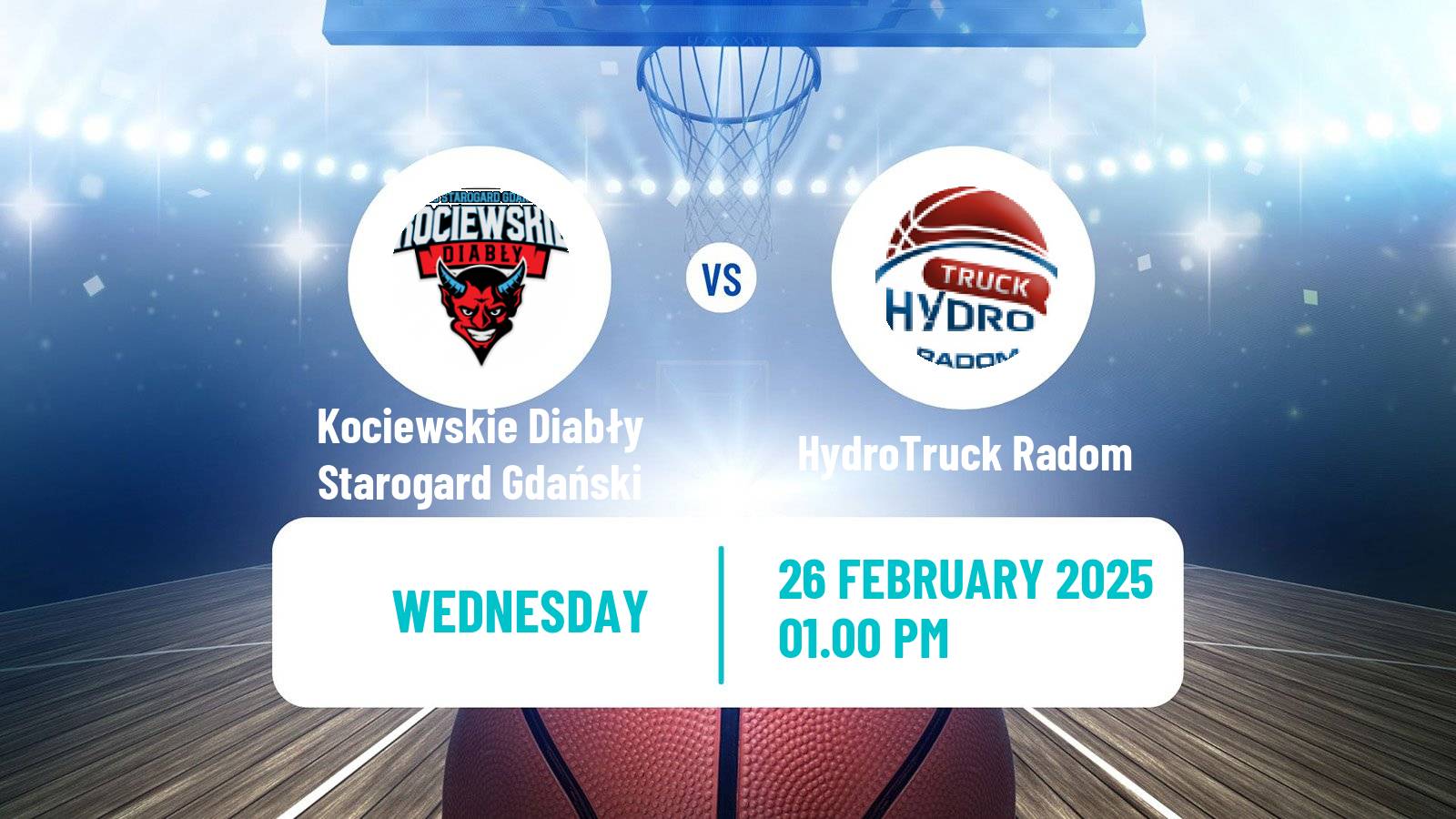 Basketball Polish 1 Liga Basketball Kociewskie Diabły Starogard Gdański - HydroTruck Radom