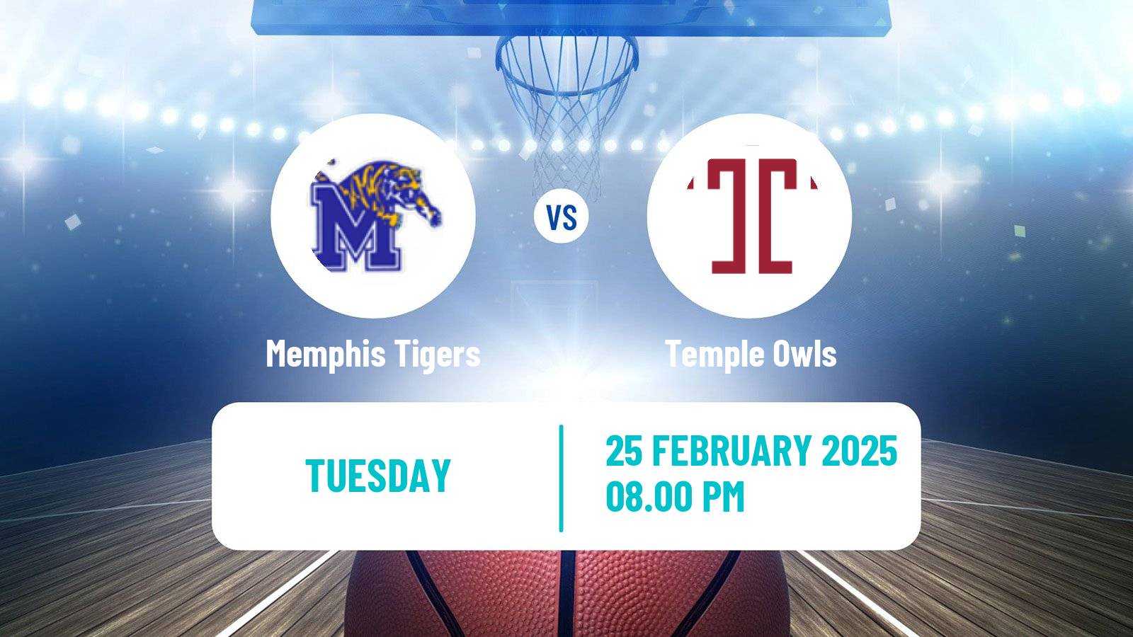 Basketball NCAA College Basketball Women Memphis Tigers - Temple Owls