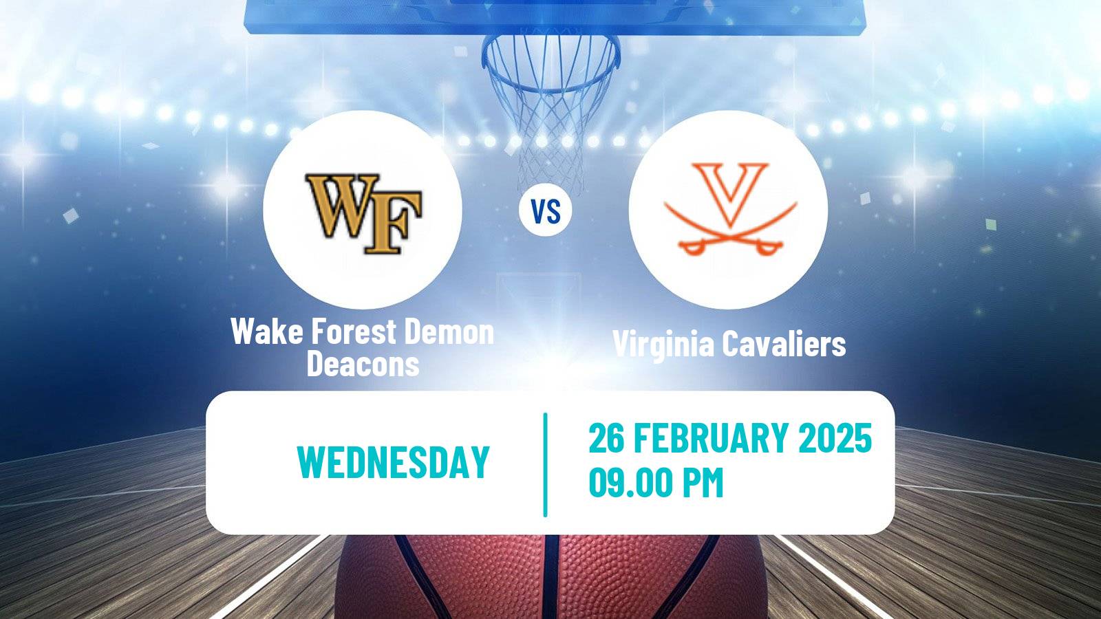 Basketball NCAA College Basketball Wake Forest Demon Deacons - Virginia Cavaliers