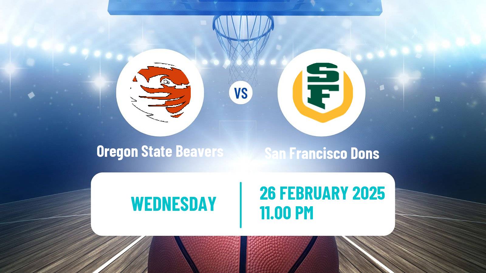 Basketball NCAA College Basketball Oregon State Beavers - San Francisco Dons