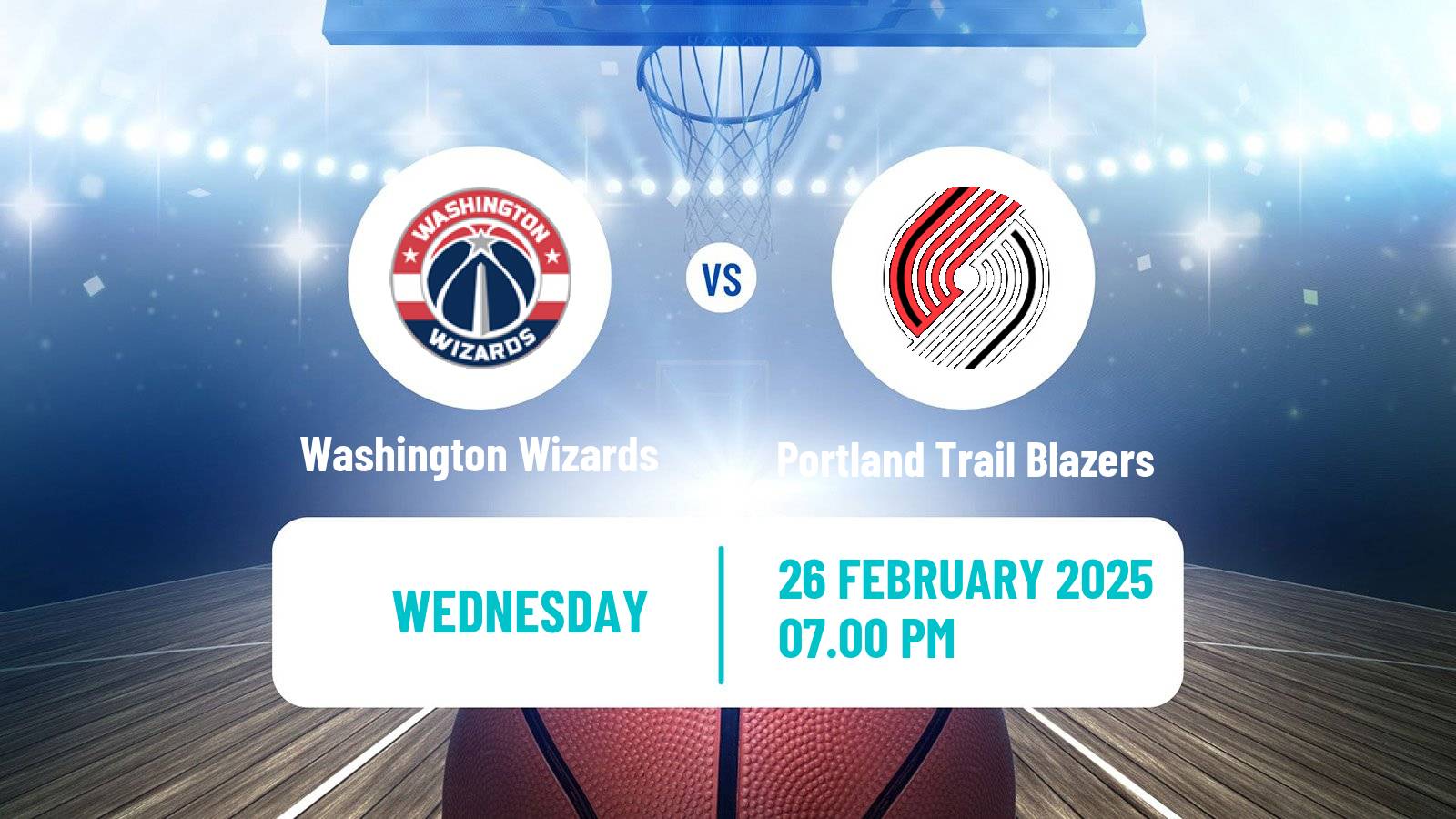Basketball NBA Washington Wizards - Portland Trail Blazers