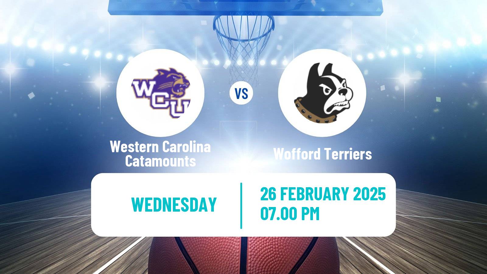 Basketball NCAA College Basketball Western Carolina Catamounts - Wofford Terriers