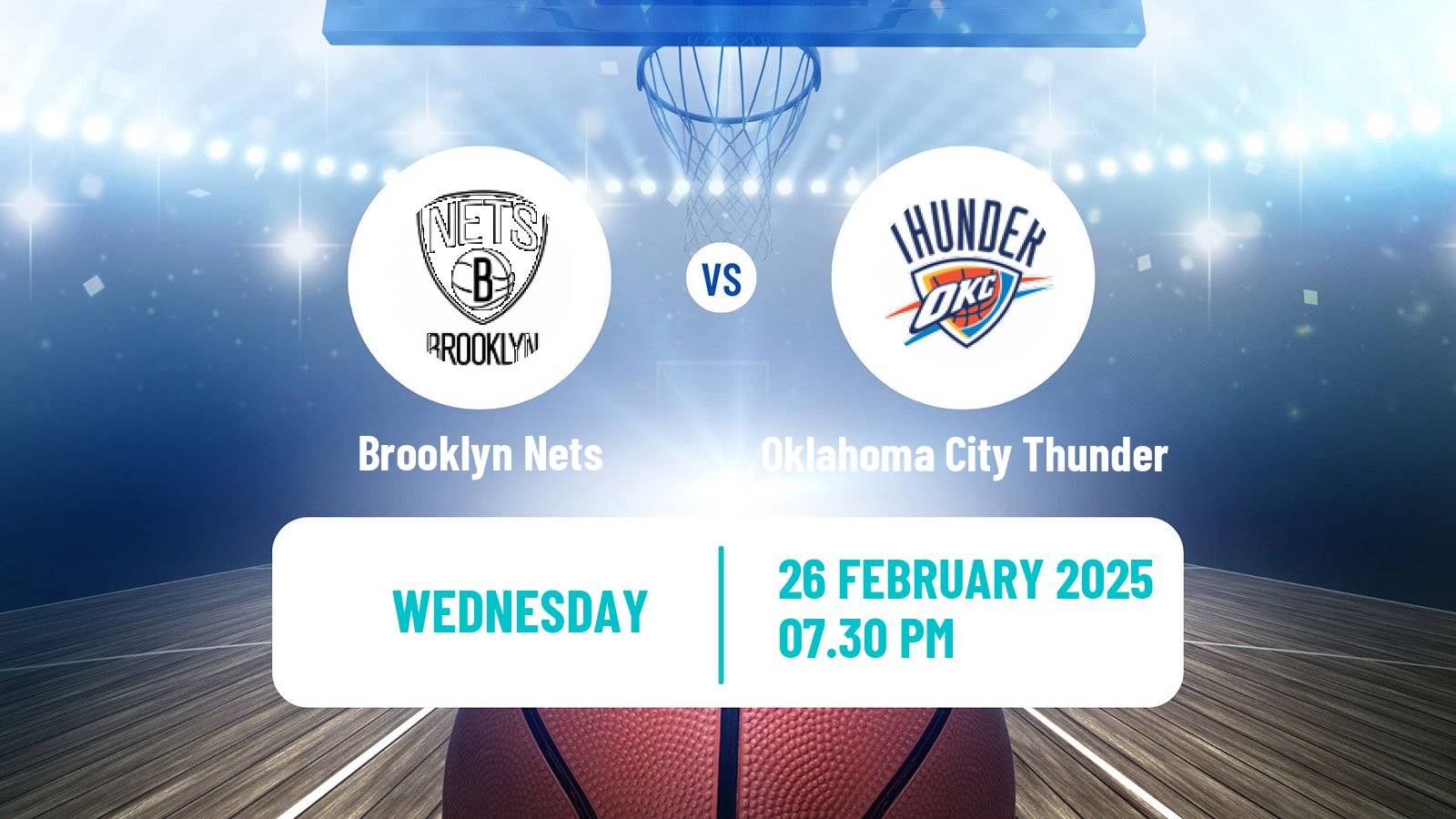 Basketball NBA Brooklyn Nets - Oklahoma City Thunder