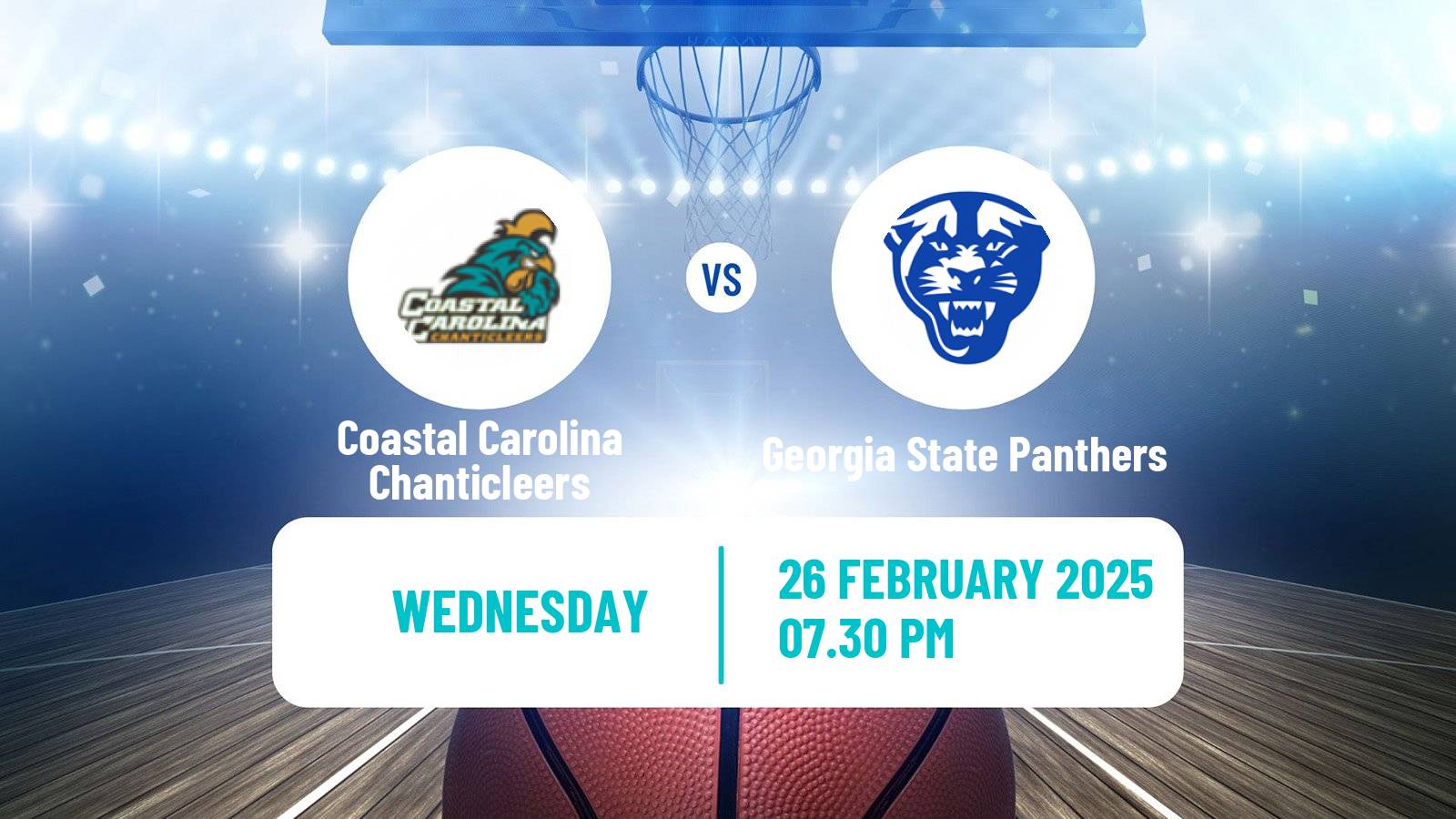 Basketball NCAA College Basketball Coastal Carolina Chanticleers - Georgia State Panthers