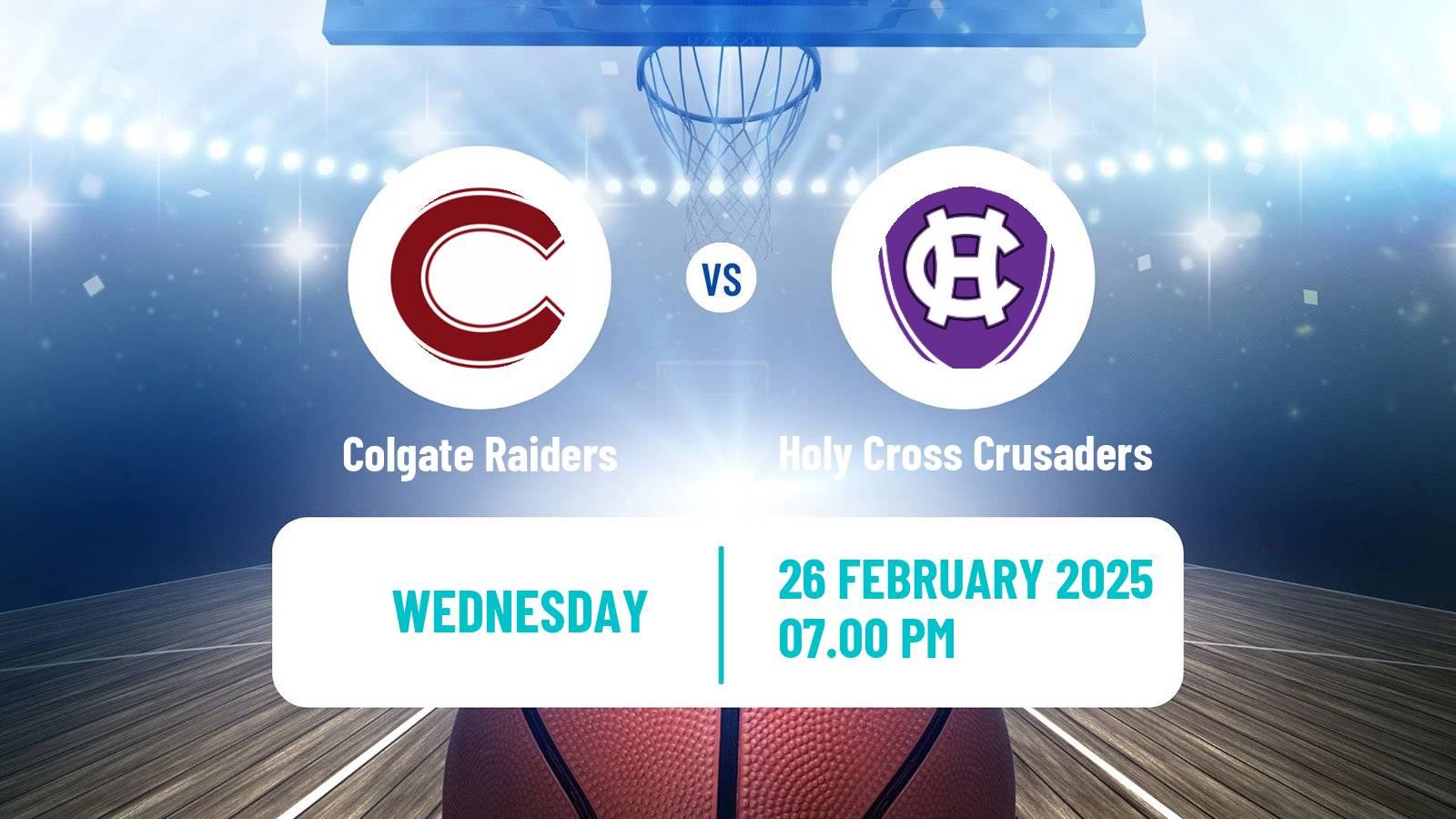 Basketball NCAA College Basketball Colgate Raiders - Holy Cross Crusaders