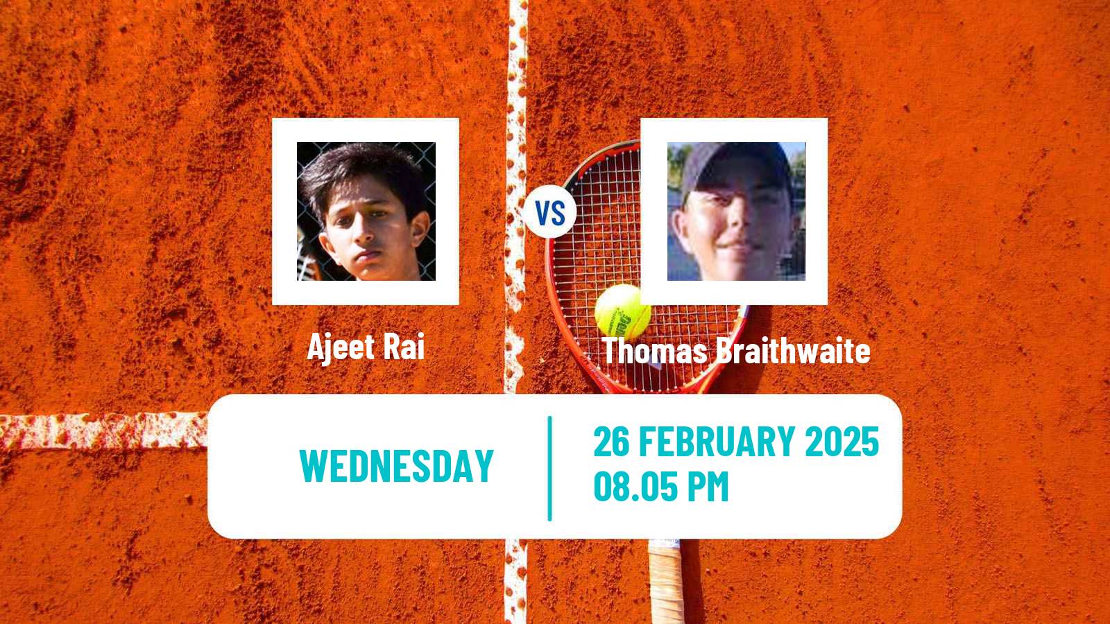 Tennis ITF M25 Launceston Men Ajeet Rai - Thomas Braithwaite