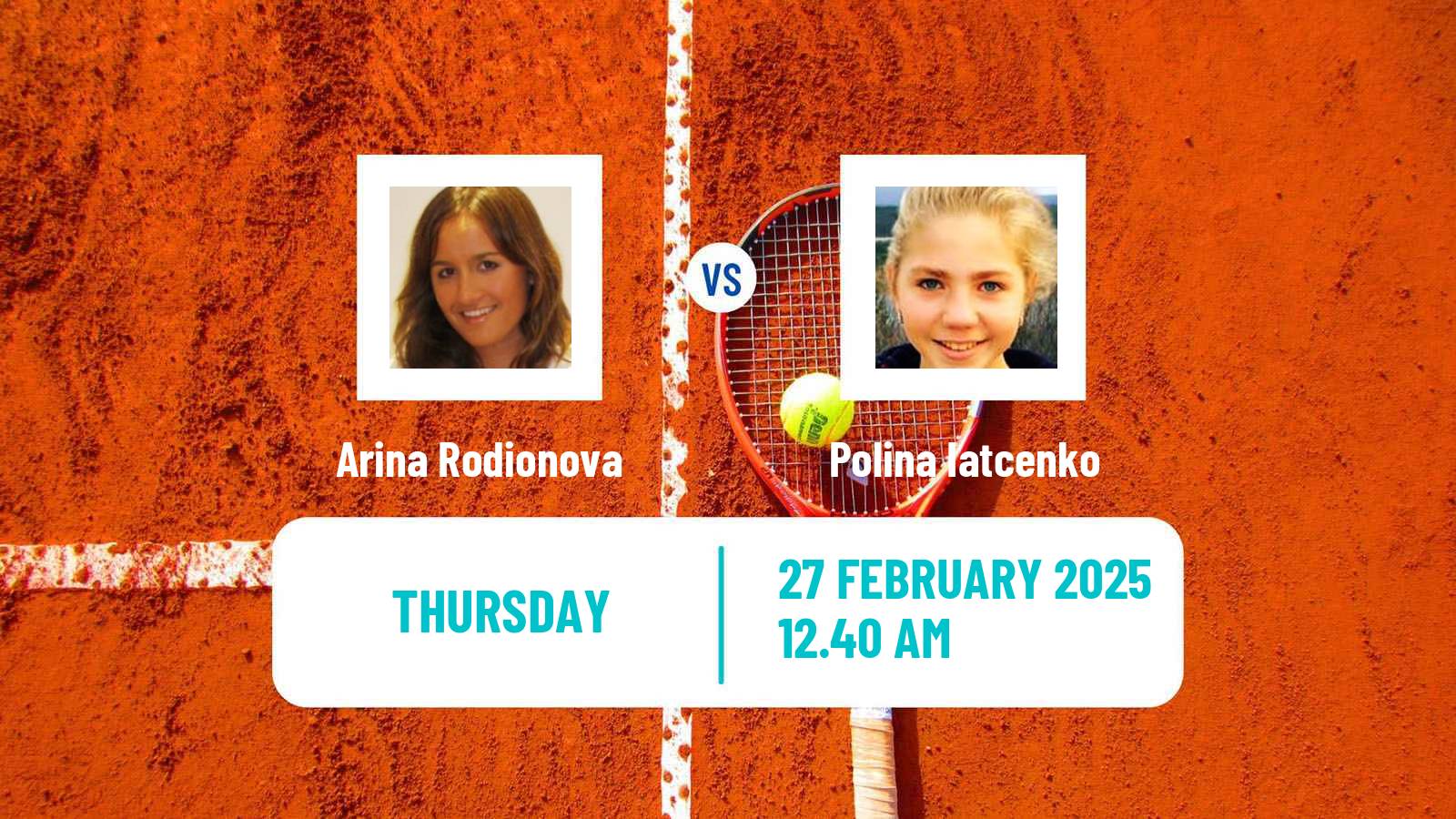 Tennis ITF W50 Ahmedabad Women Arina Rodionova - Polina Iatcenko